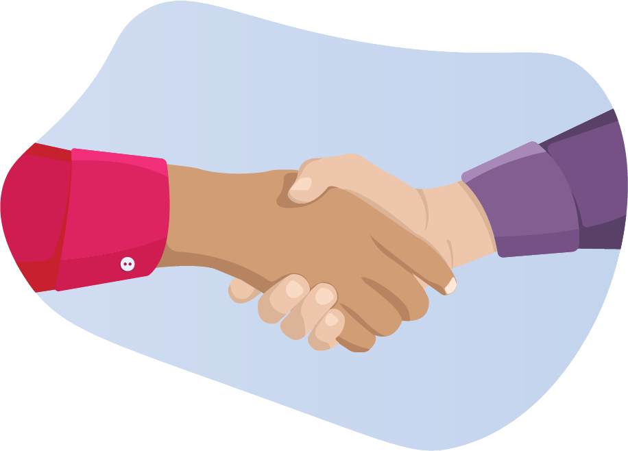 Hands shaking in sign of trust.