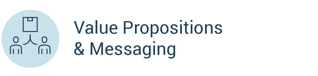 Value propositions and messaging and icon