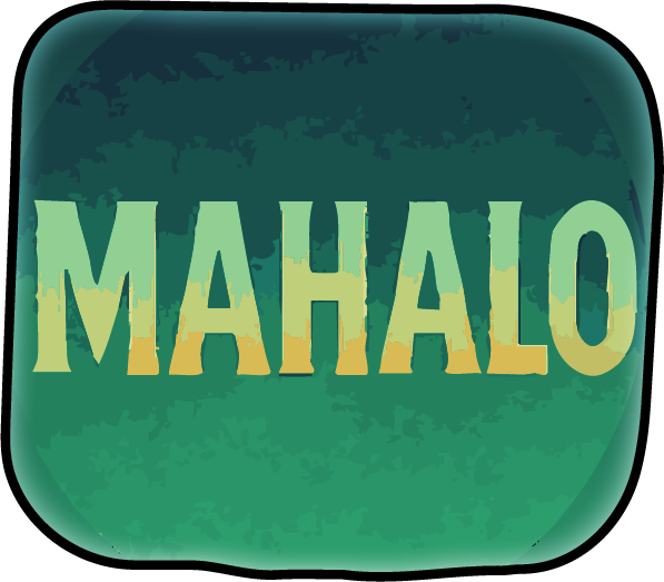 "Mahalo" written in a camera filter.